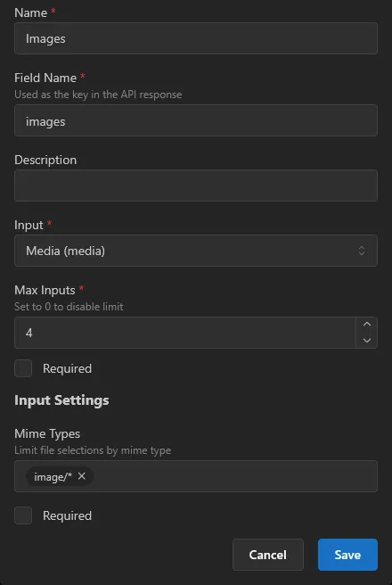 Input screenshot