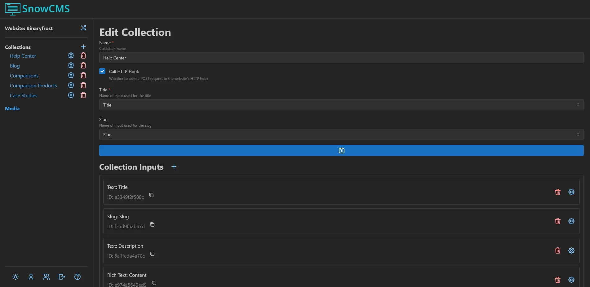 Collection Settings