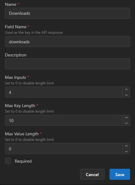 Input screenshot